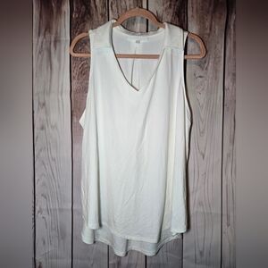 Adyson Parker Cream Collared V-Neck Tank Top Size XL